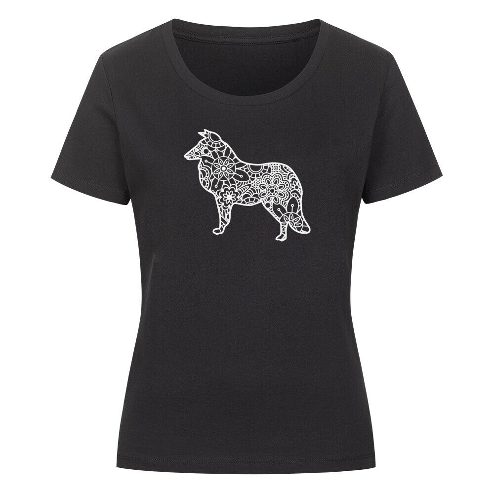 Premium Organic Damen-Shirt "Collie pur" Schwarz – hunde-shirt.de