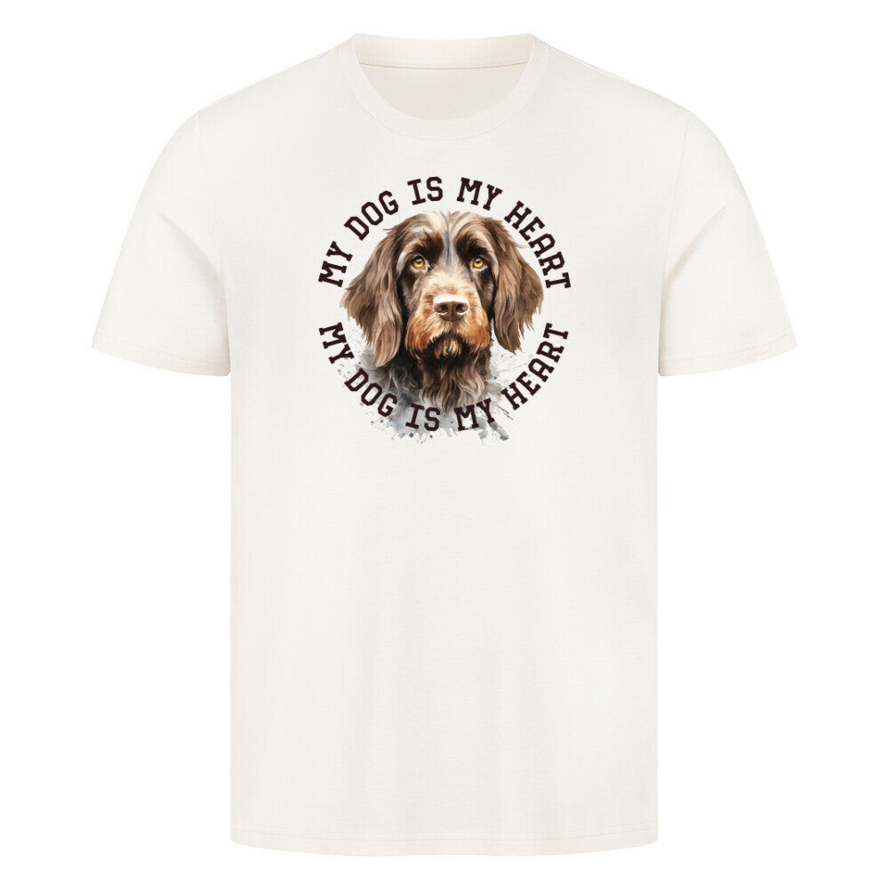 Premium T-Shirt "Rauhaar HEART" Natural Raw – hunde-shirt.de