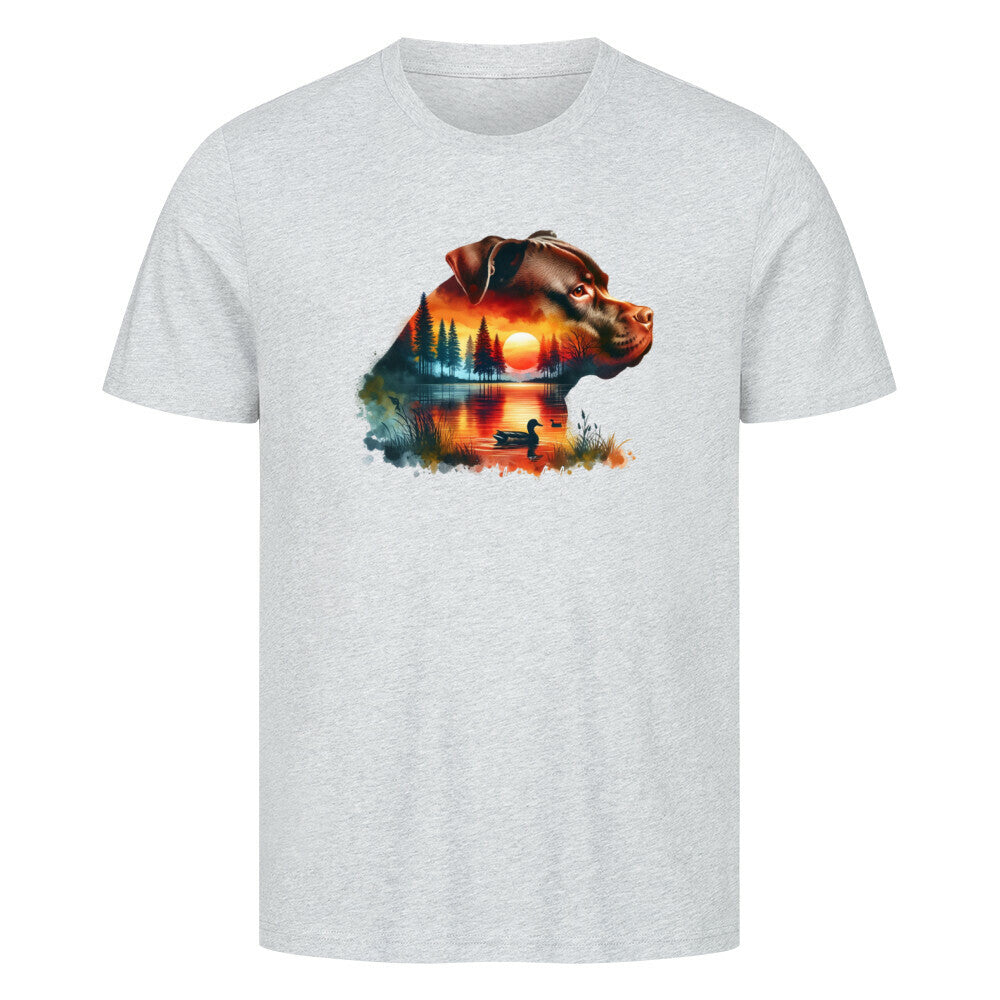 Premium T-Shirt "Pit Bull Silence" Heather Grey – hunde-shirt.de