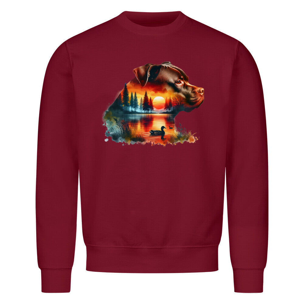 Premium Sweatshirt "Pit Bull Silence" Burgunder – hunde-shirt.de