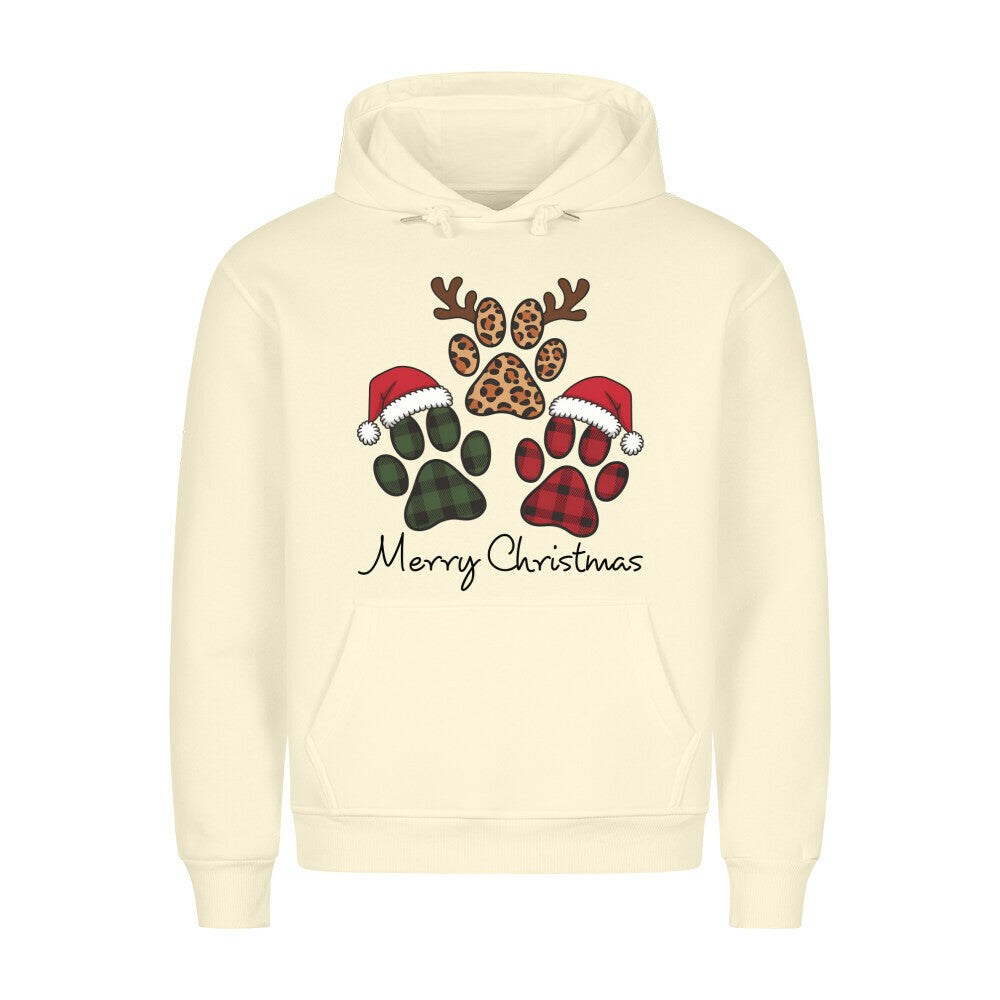 Premium Hoodie "Merry Christmas" Beige – hunde-shirt.de