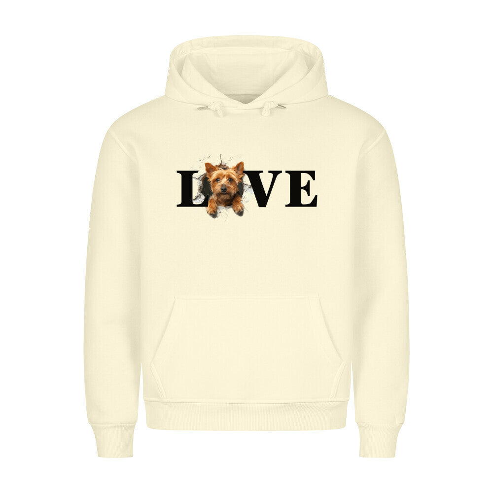 Premium Hoodie "Norwich Terrier - LOVE" Beige – hunde-shirt.de
