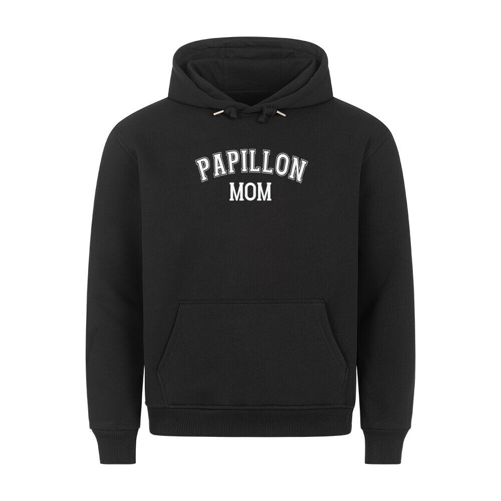 Premium Hoodie "Papillon - MOM" Schwarz – hunde-shirt.de