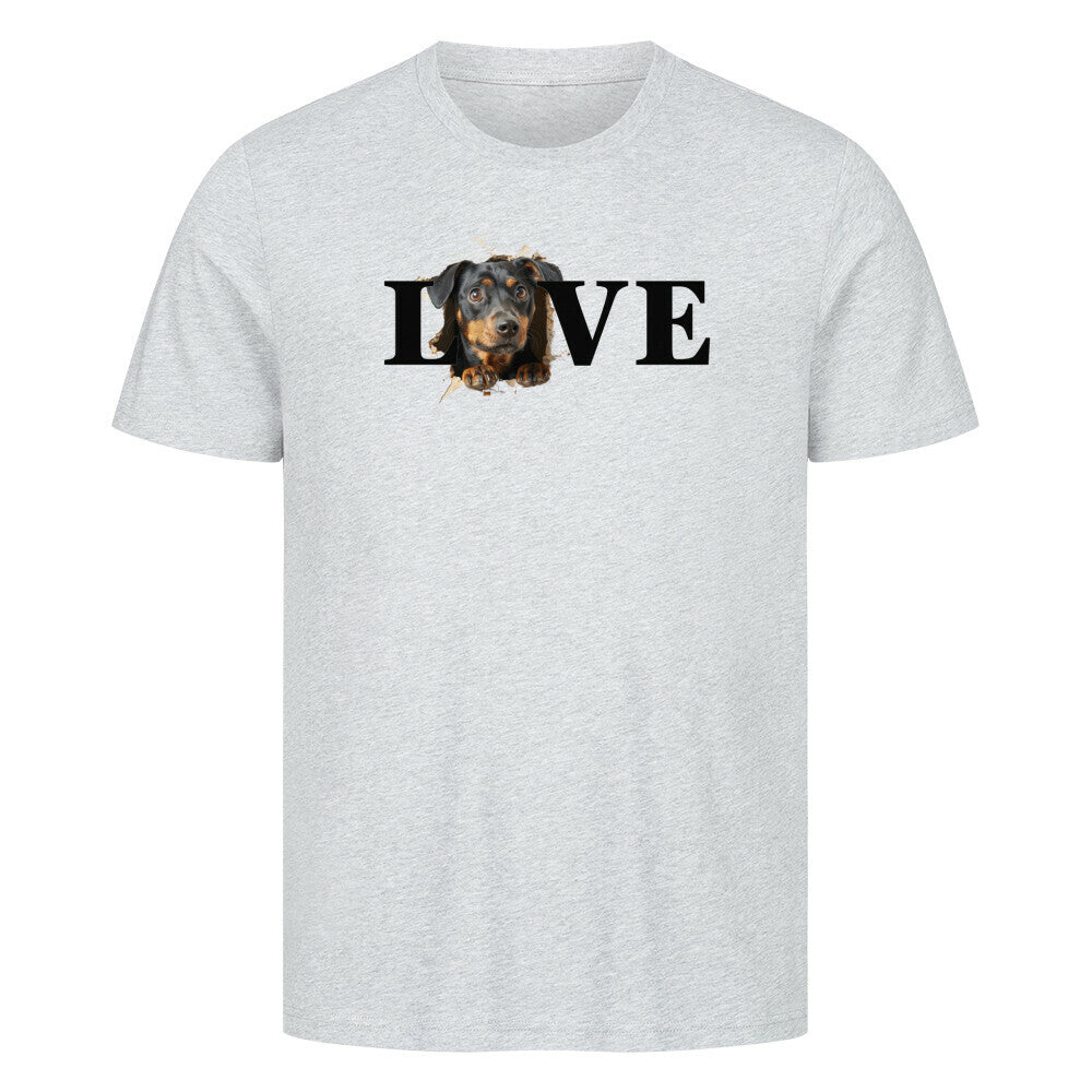 Premium T-Shirt "Zwergpinscher - LOVE" Heather Grey – hunde-shirt.de