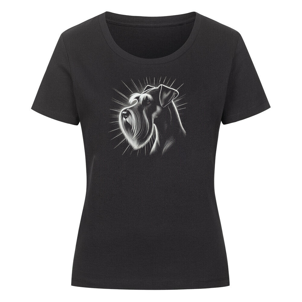 Premium Organic Damen-Shirt "Riesenschnauzer - Shine" Schwarz – hunde-shirt.de