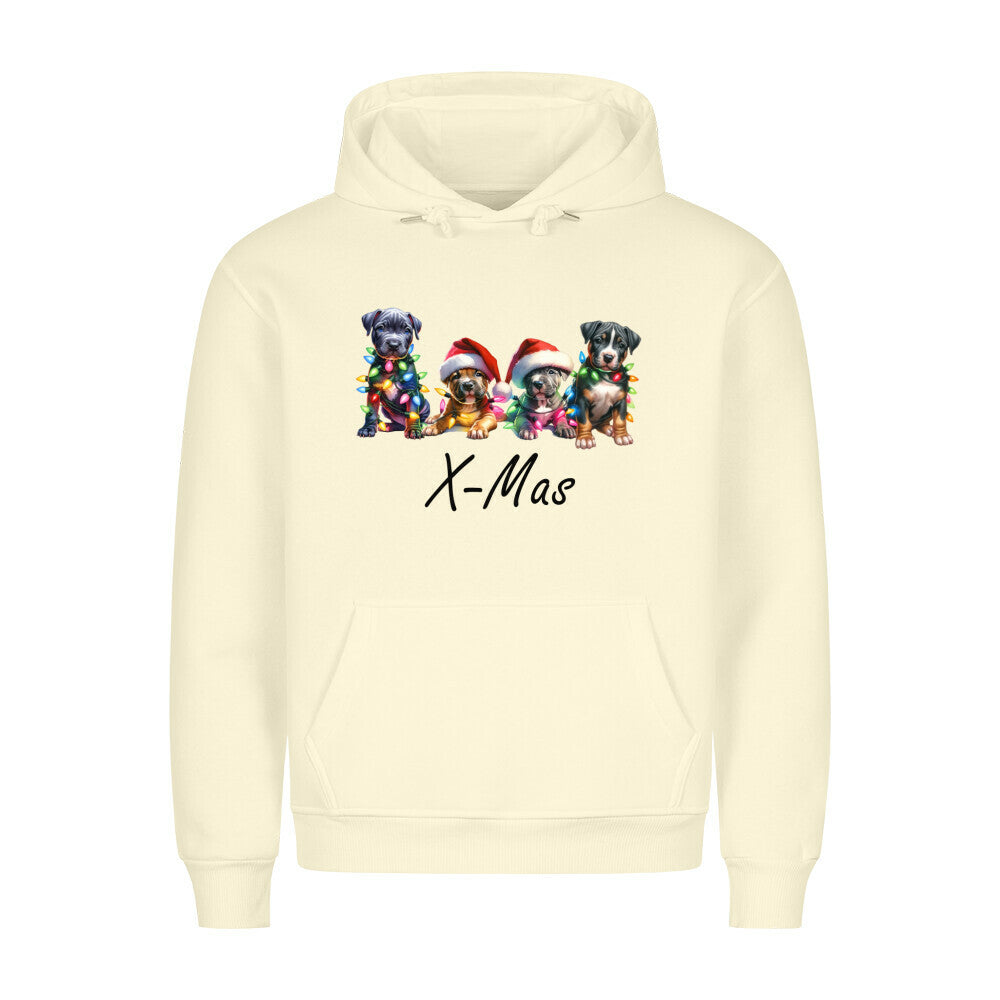 Premium Hoodie "Pit Bull - X-Mas black" Beige – hunde-shirt.de