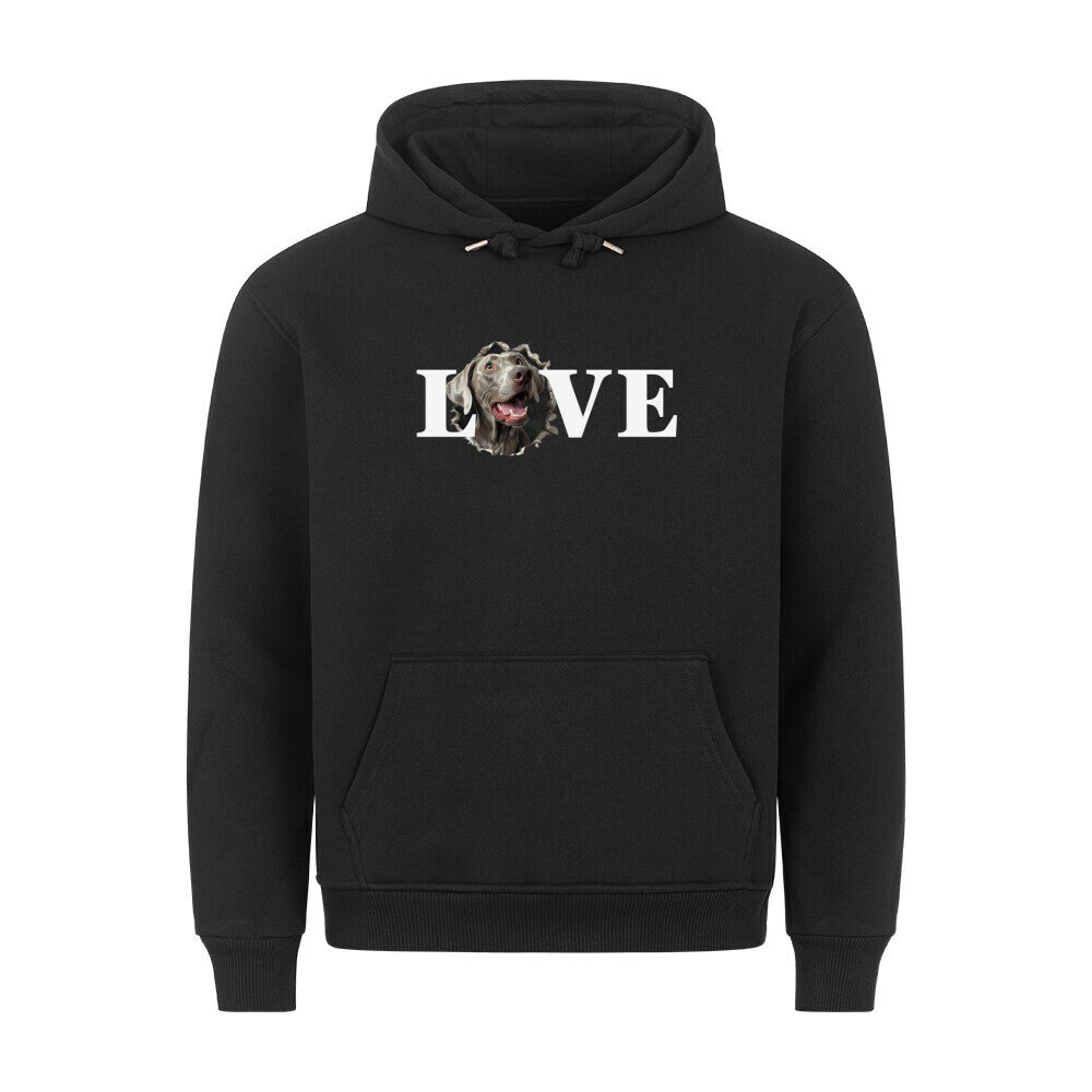 Premium Hoodie "Weimaraner - LOVE" Schwarz – hunde-shirt.de
