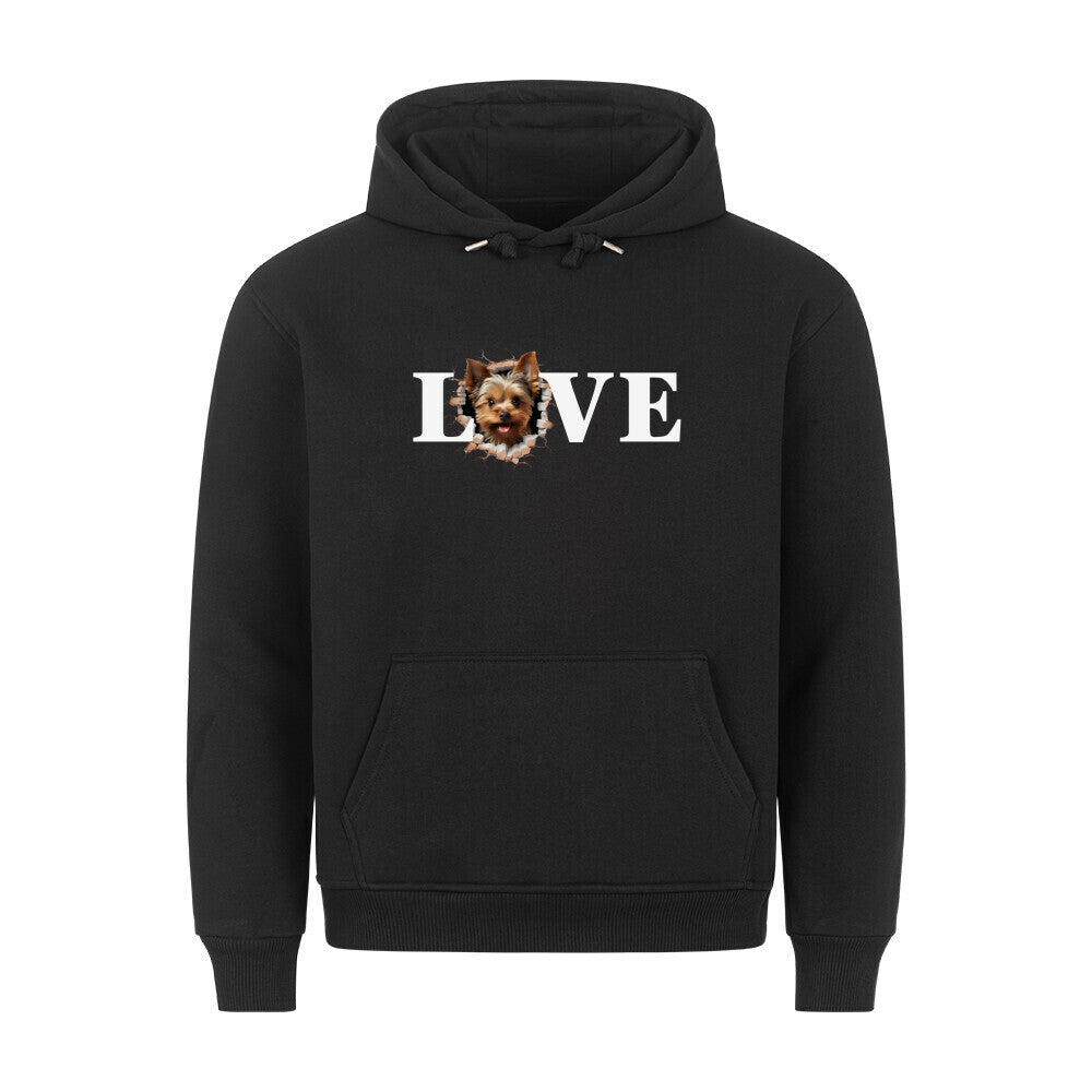 Premium Hoodie "Yorkshire Terrier - LOVE" Schwarz – hunde-shirt.de