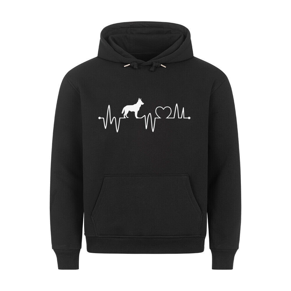 Premium Hoodie "Deutscher Schäferhund - Heartbeat" Schwarz – hunde-shirt.de