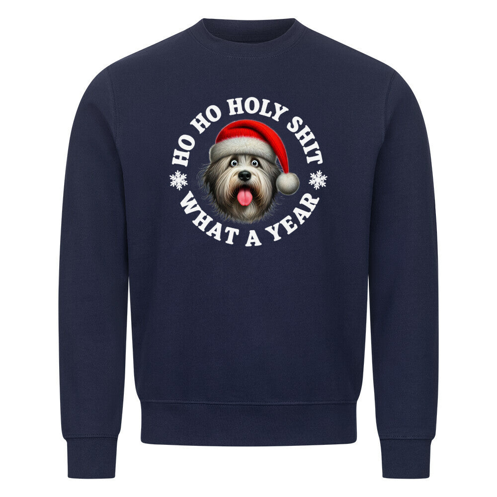 Premium Sweatshirt "Bobtail - HO HO..." Navy Blue – hunde-shirt.de