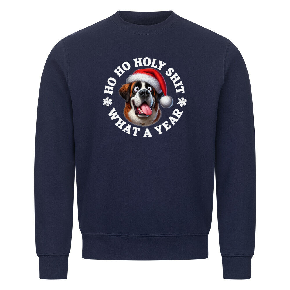 Premium Sweatshirt "Bernhardiner - HO HO..." Navy Blue – hunde-shirt.de