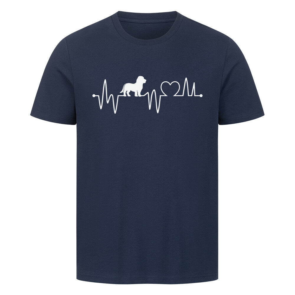 Premium T-Shirt "Basset - Heartbeat" French Navy – hunde-shirt.de