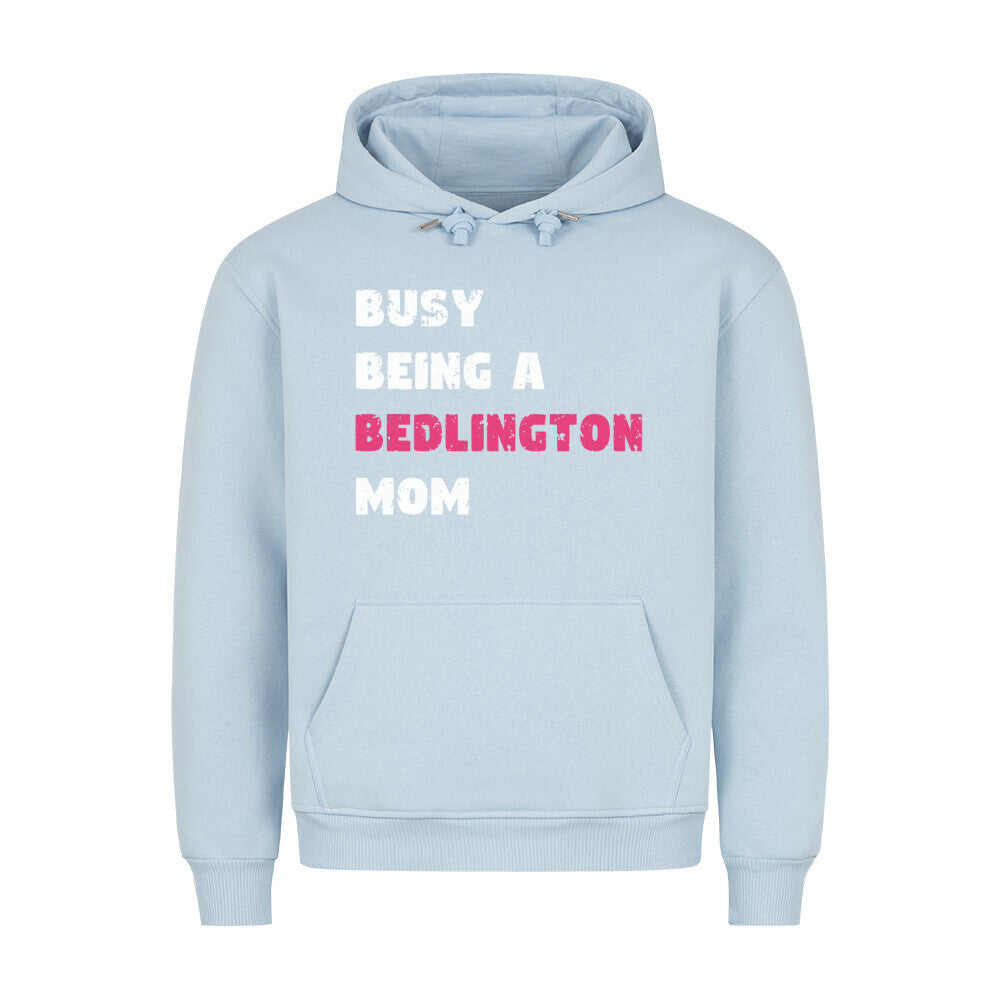 Premium Hoodie "Bedlington Terrier - Busy MOM" Babyblau – hunde-shirt.de