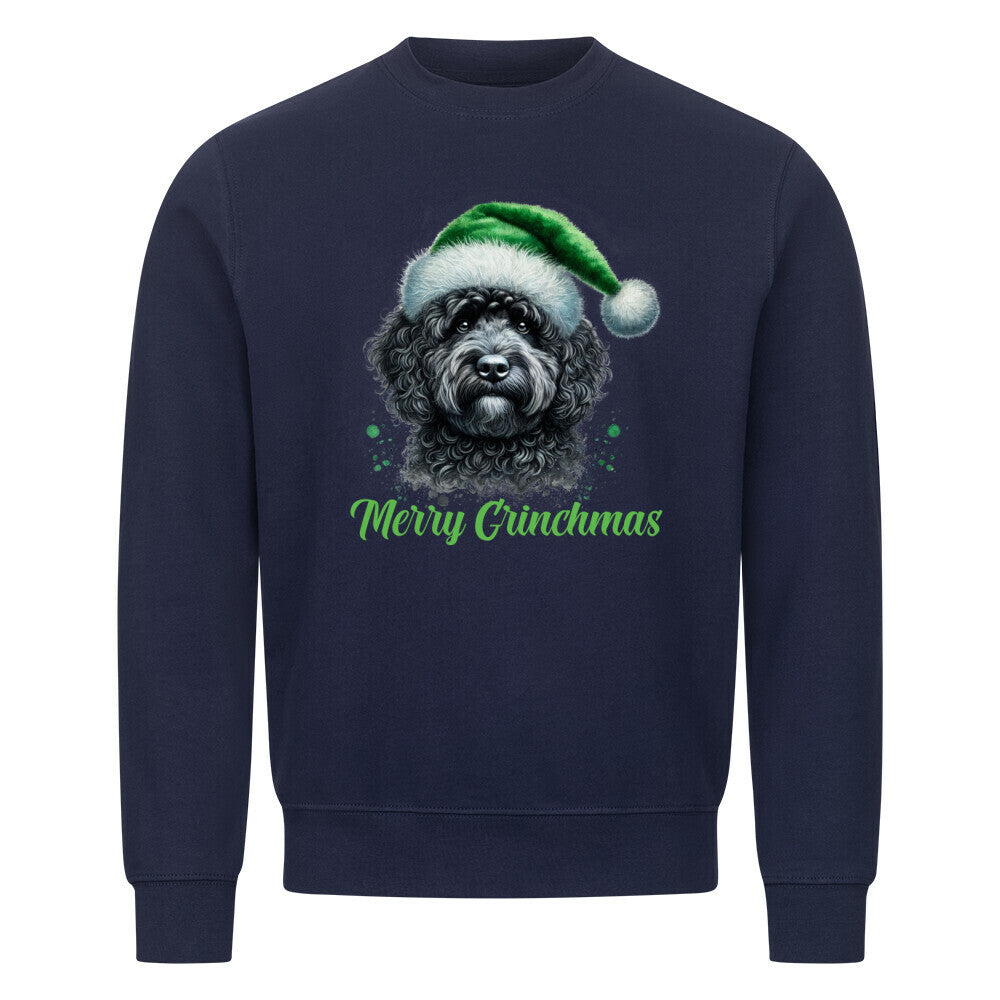 Premium Sweatshirt "Barbet - Merry Grinchmas" Navy Blue – hunde-shirt.de