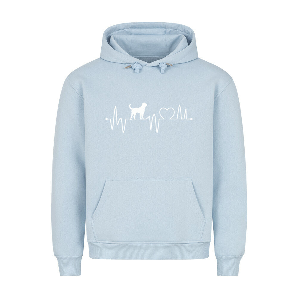 Premium Hoodie "Bernhardiner - Heartbeat" Babyblau – hunde-shirt.de