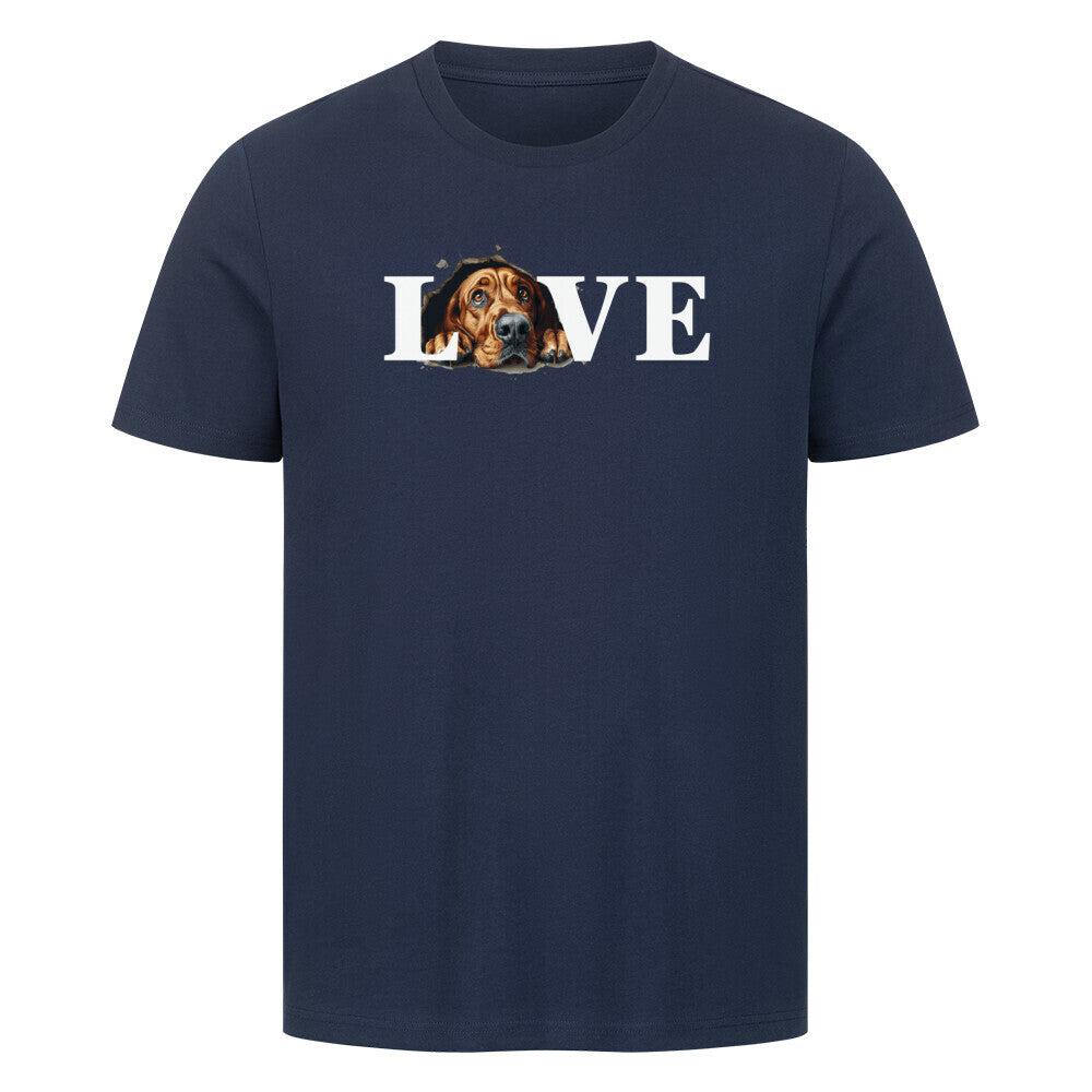 Premium T-Shirt "Bloodhound - LOVE" French Navy – hunde-shirt.de