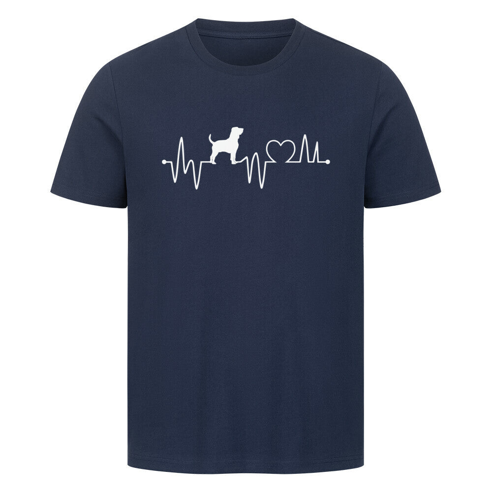 Premium T-Shirt "Bloodhound - Heartbeat" French Navy – hunde-shirt.de