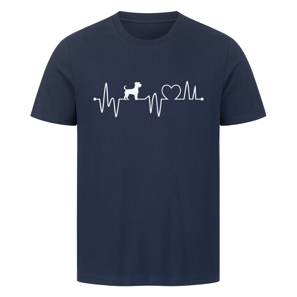 Premium T-Shirt "Border Terrier - Heartbeat" French Navy – hunde-shirt.de