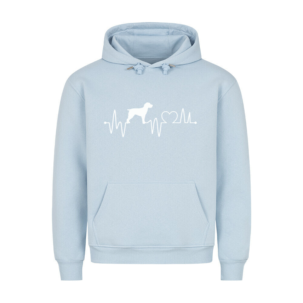 Premium Hoodie "Deutsch Drahthaar - Heartbeat" Babyblau – hunde-shirt.de