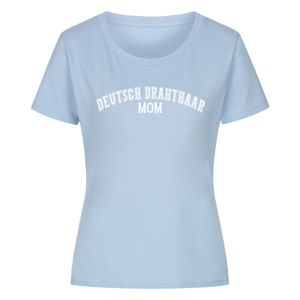 Premium Organic Damen-Shirt "Deutsch Drahthaar - MOM" Sky Blue – hunde-shirt.de