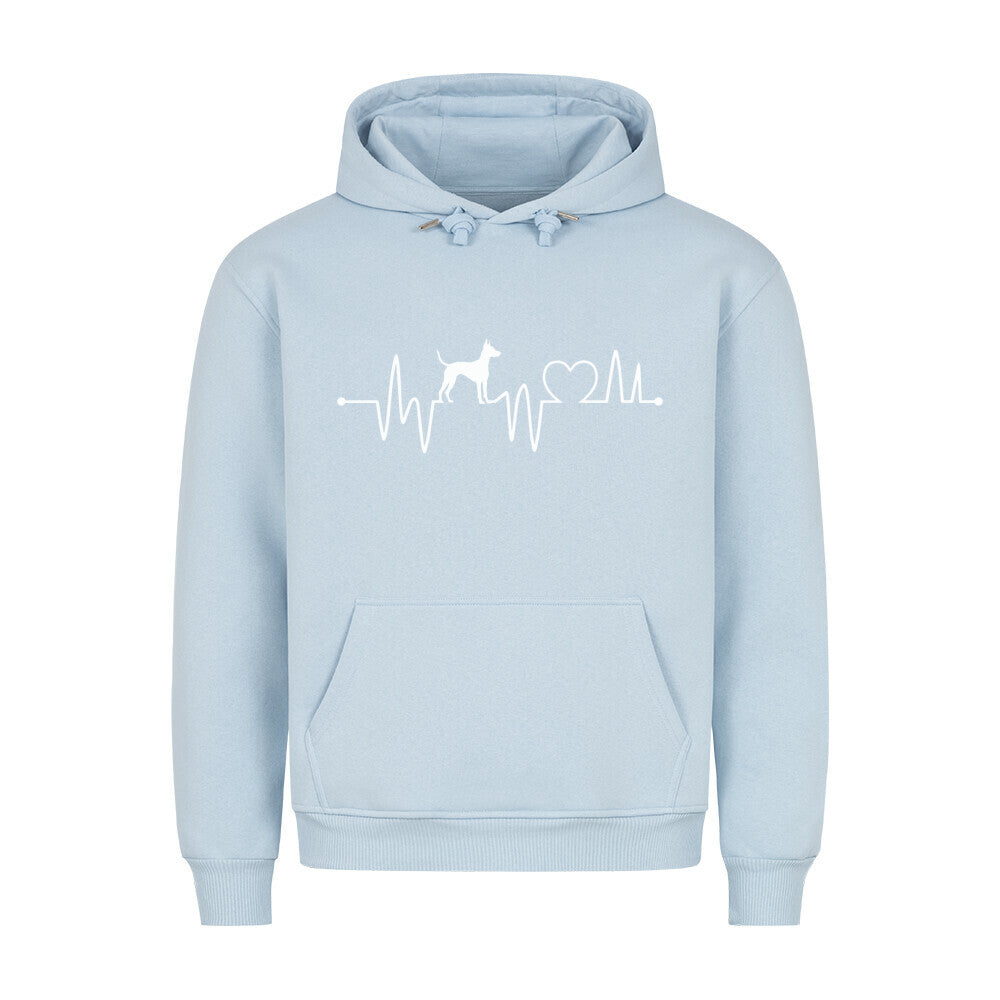 Premium Hoodie "Deutscher Pinscher - Heartbeat" Babyblau – hunde-shirt.de