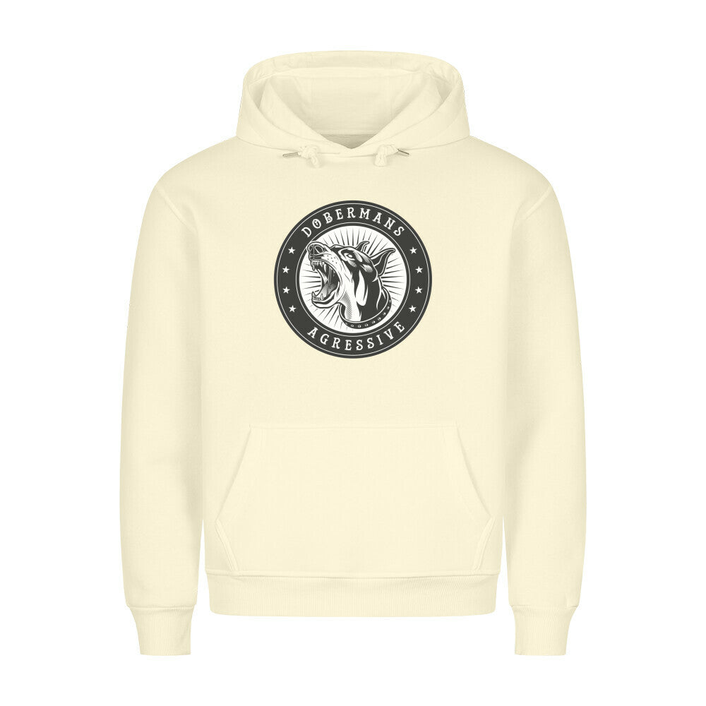 Premium Hoodie "Dobermann - Agressive" Beige – hunde-shirt.de