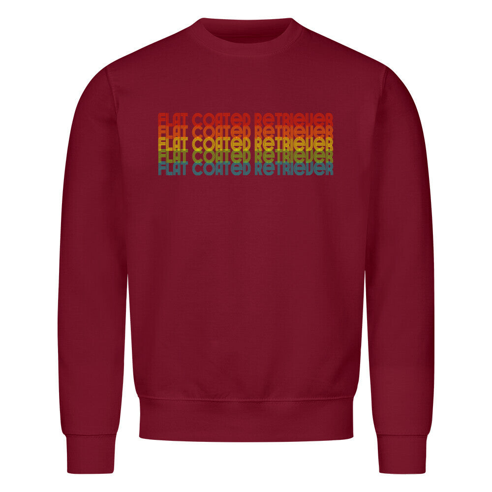 Premium Sweatshirt "Flat Coated Retriever - RETRO" Burgunder – hunde-shirt.de