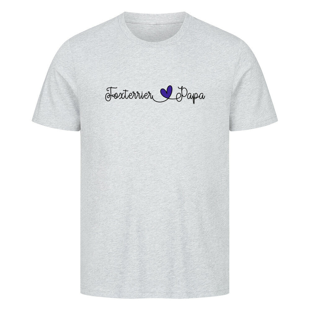 Premium T-Shirt "Foxterrier -Papa" Heather Grey – hunde-shirt.de
