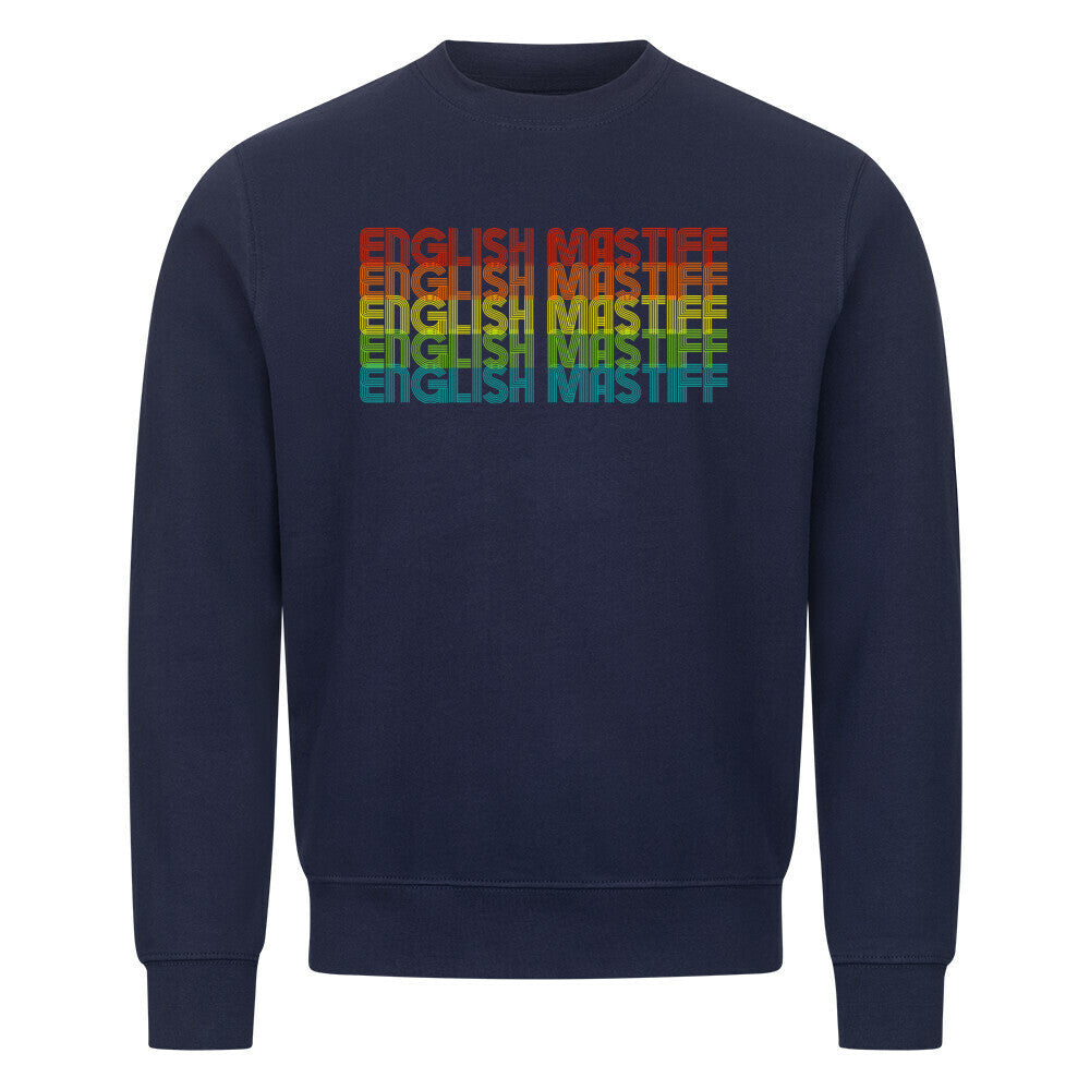 Premium Sweatshirt "English Mastiff - RETRO" Navy Blue – hunde-shirt.de