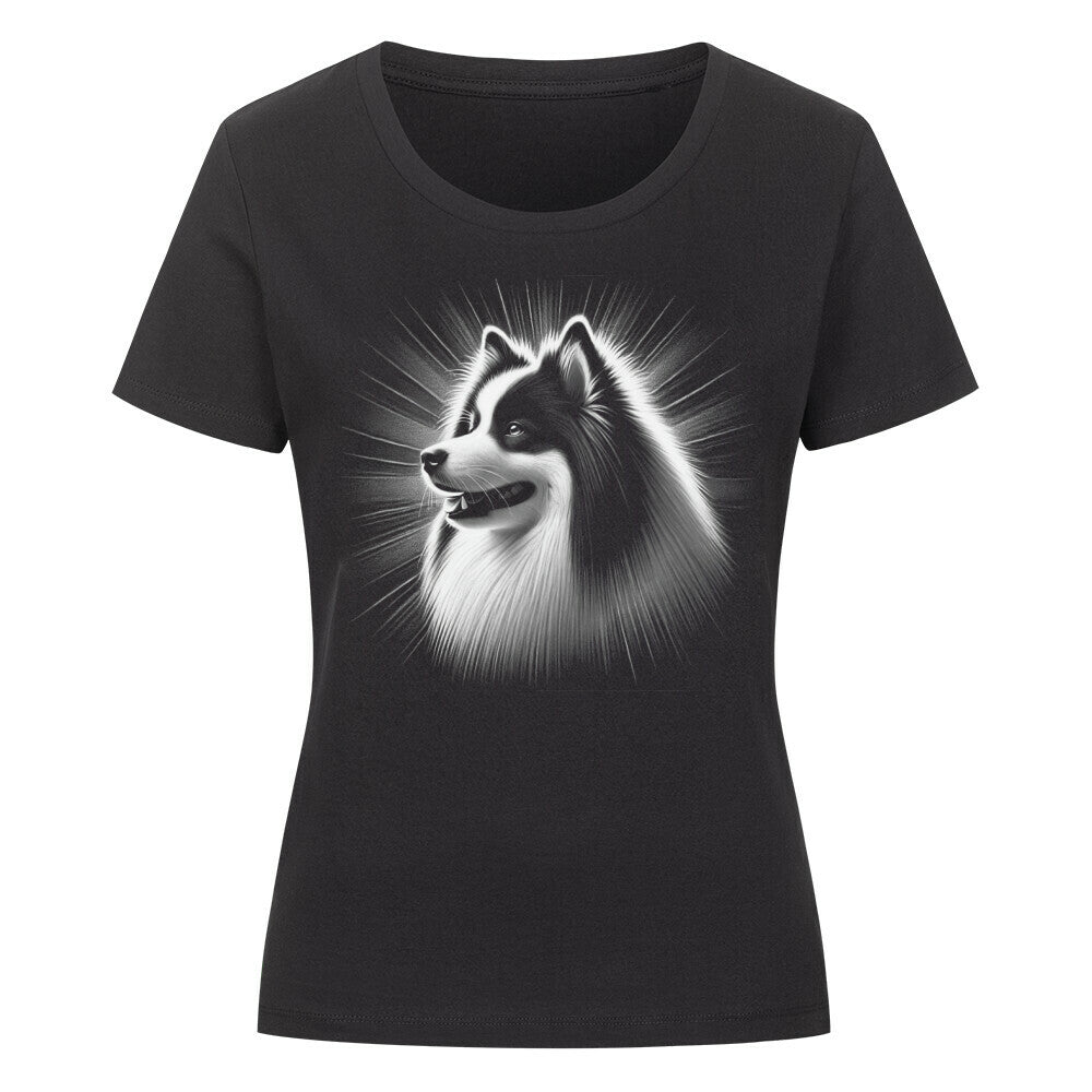 Premium Organic Damen-Shirt "Icelandic Sheepdog - Bright" Schwarz – hunde-shirt.de