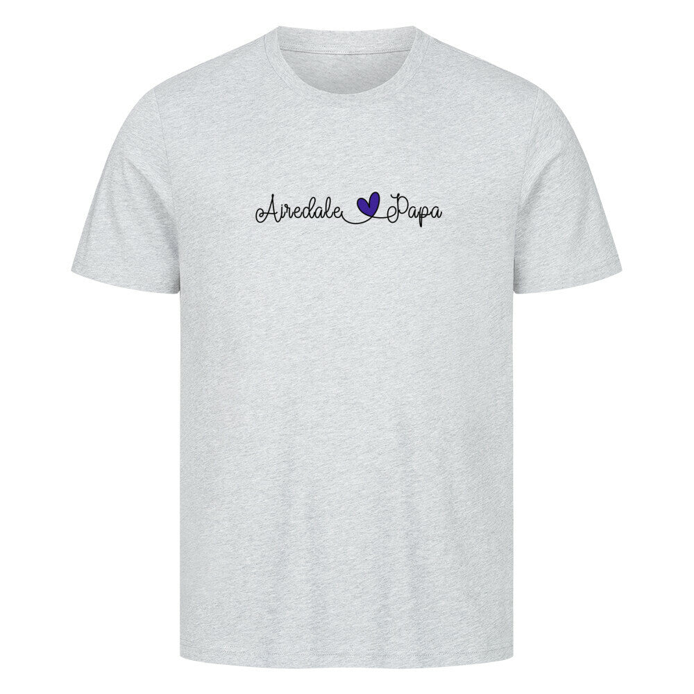 Premium T-Shirt "Airedale Terrier - Papa" Heather Grey – hunde-shirt.de