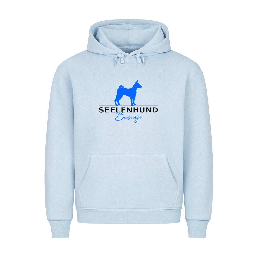 Premium Hoodie "Basenji - Seelenhund" Babyblau – hunde-shirt.de