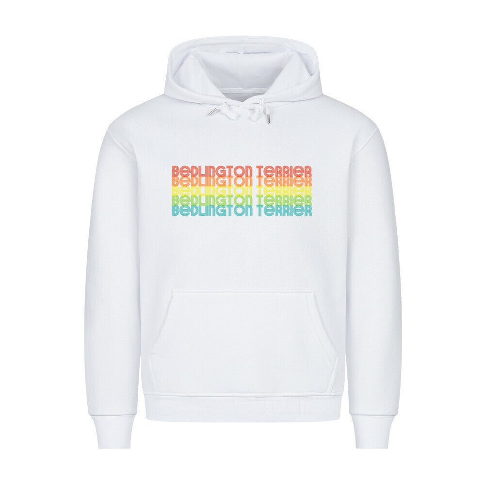 Premium Hoodie "Bedlington Terrier - RETRO" Weiß – hunde-shirt.de