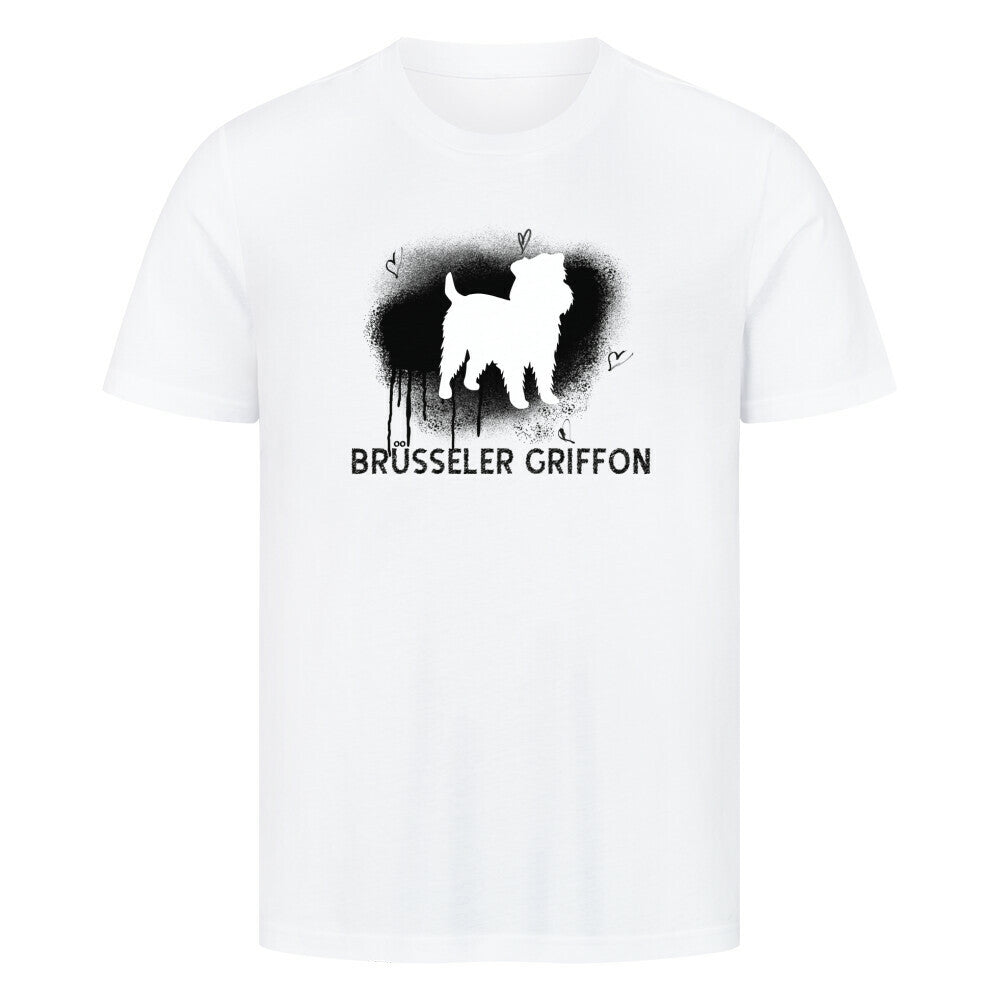 Premium T-Shirt "Brüsseler Griffon - Brush" Weiß – hunde-shirt.de