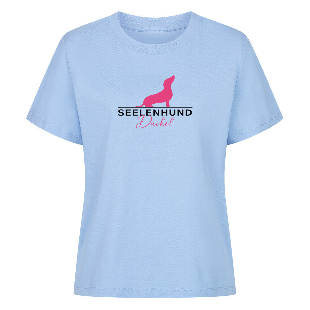 Premium Damen-Shirt "Dackel - Seelenhund" Sky Blue – hunde-shirt.de