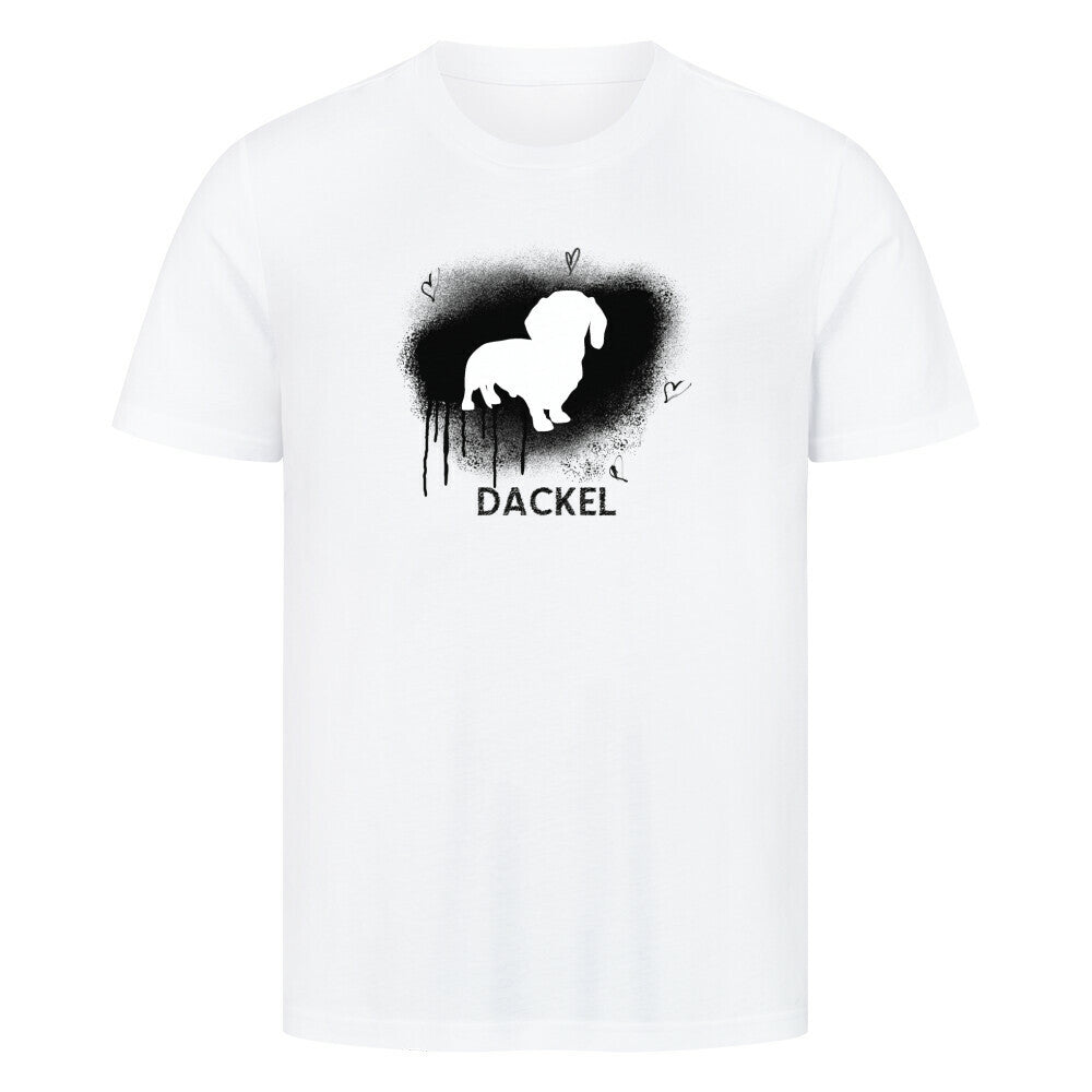 Premium T-Shirt "Dackel - Brush" Weiß – hunde-shirt.de