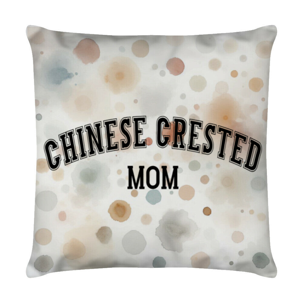 Kissen "Chinese Crested - MOM" Weiß – hunde-shirt.de