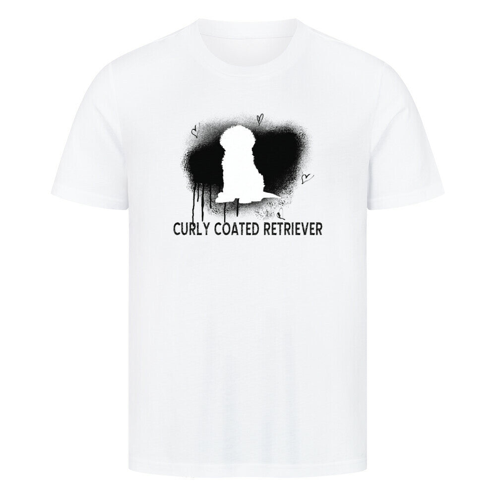 Premium T-Shirt "Curly Coated - Brush" Weiß – hunde-shirt.de