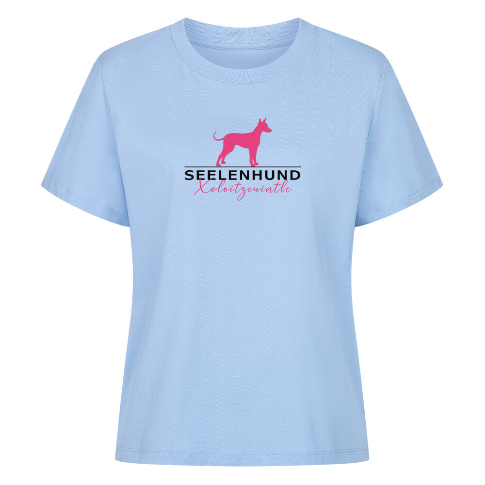 Premium Damen-Shirt "Xolo - Seelenhund" Sky Blue – hunde-shirt.de