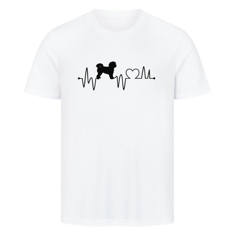 Premium T-Shirt "Labradoodle - Heartbeat" Weiß – hunde-shirt.de