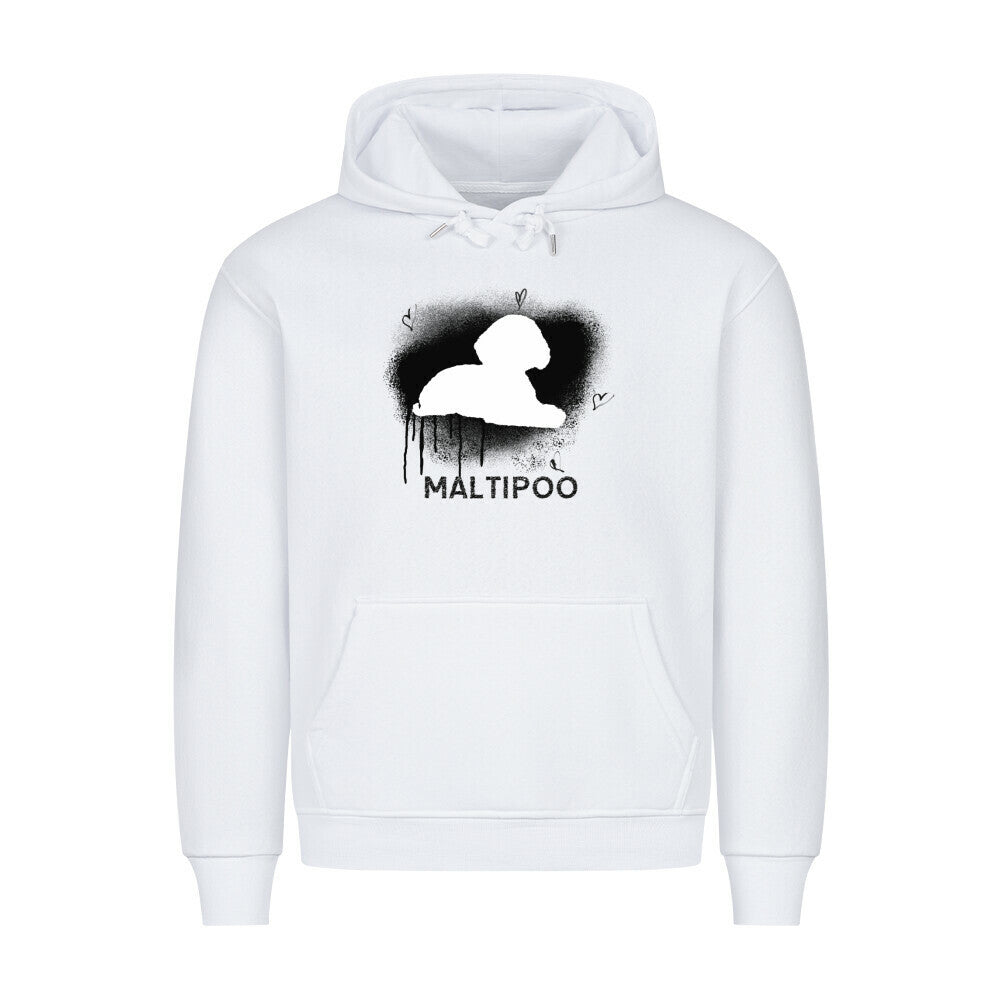 Premium Hoodie "Maltipoo - Brush" Weiß – hunde-shirt.de