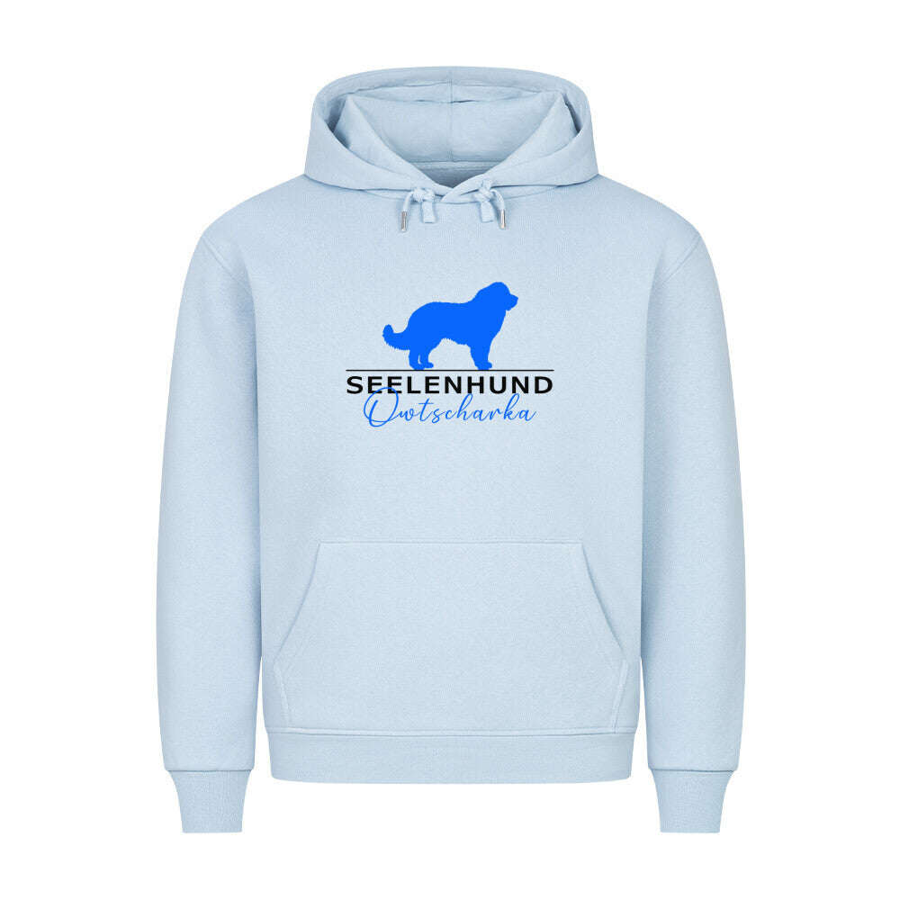 Premium Hoodie "Owtscharka - Seelenhund" Babyblau – hunde-shirt.de