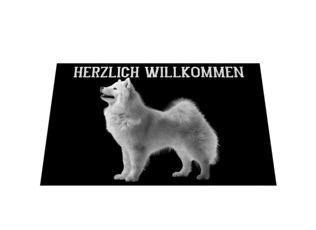 Fußmatte "Samoyed - Herzlich Willkommen" – hunde-shirt.de