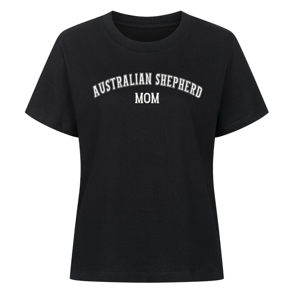 Premium Damen-Shirt "Australian Shepherd - MOM" Schwarz – hunde-shirt.de