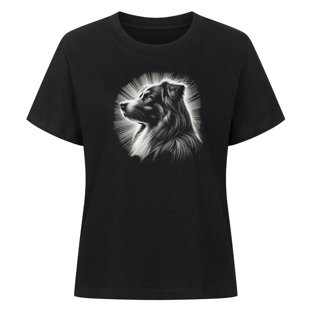 Premium Damen-Shirt "Australian Shepherd - Bright" Schwarz – hunde-shirt.de