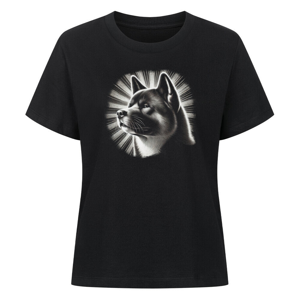 Premium Damen-Shirt "Akita Inu - Shine" Schwarz – hunde-shirt.de