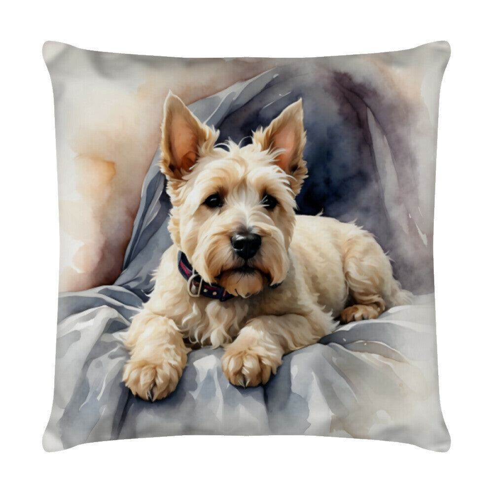 Kissen "Scottish Terrier hell - Relax" Weiß – hunde-shirt.de