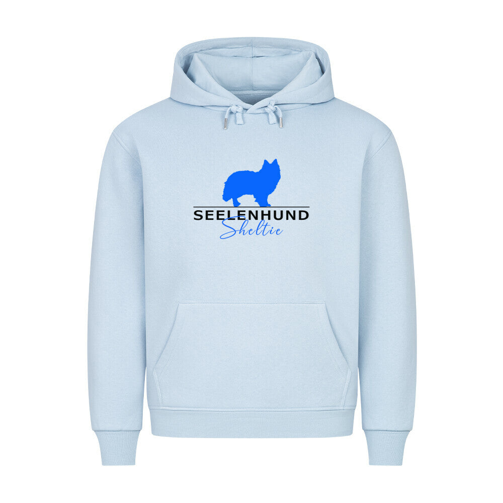 Premium Hoodie "Sheltie - Seelenhund" Babyblau – hunde-shirt.de