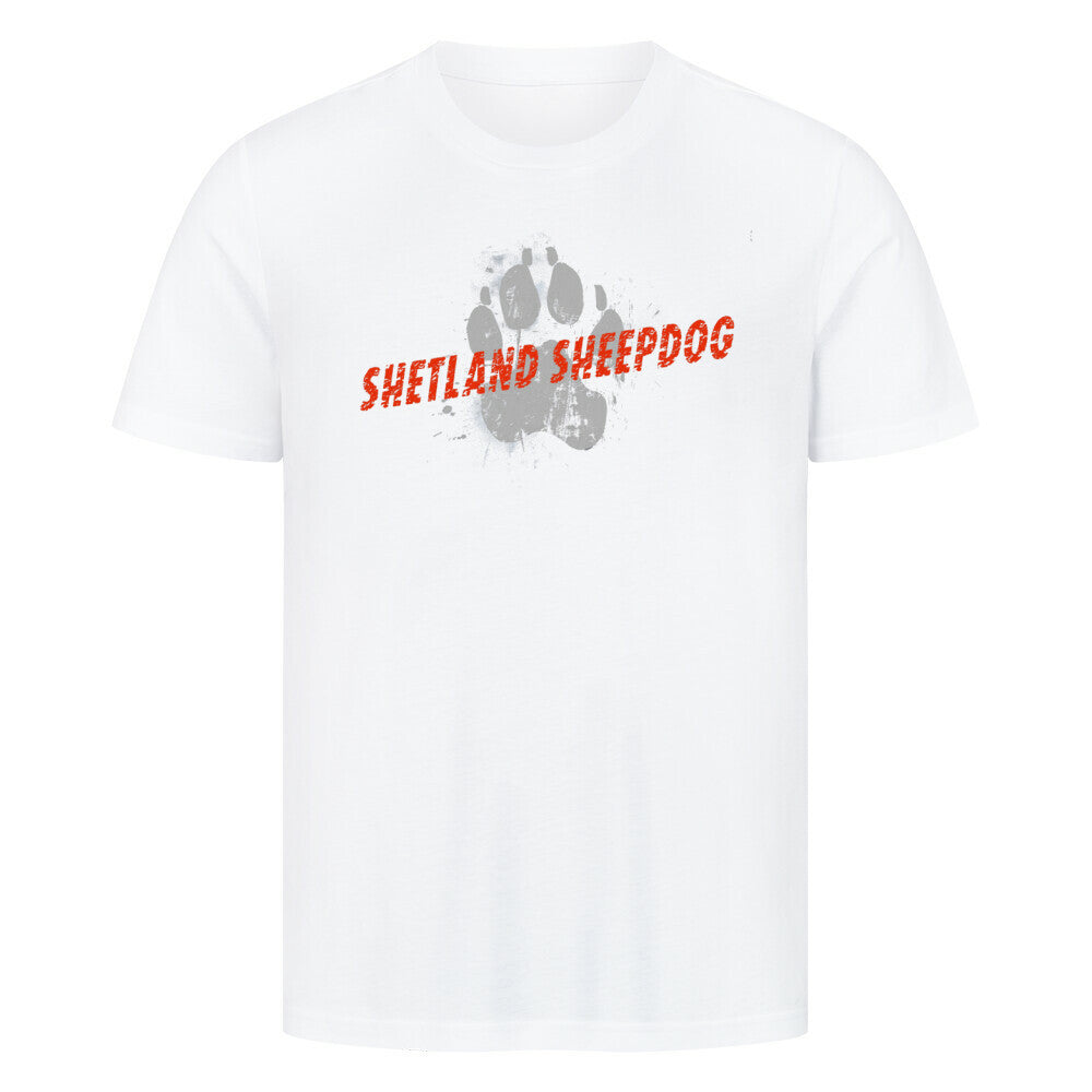 Premium T-Shirt "Shetland Sheepdog - PAW" Weiß – hunde-shirt.de