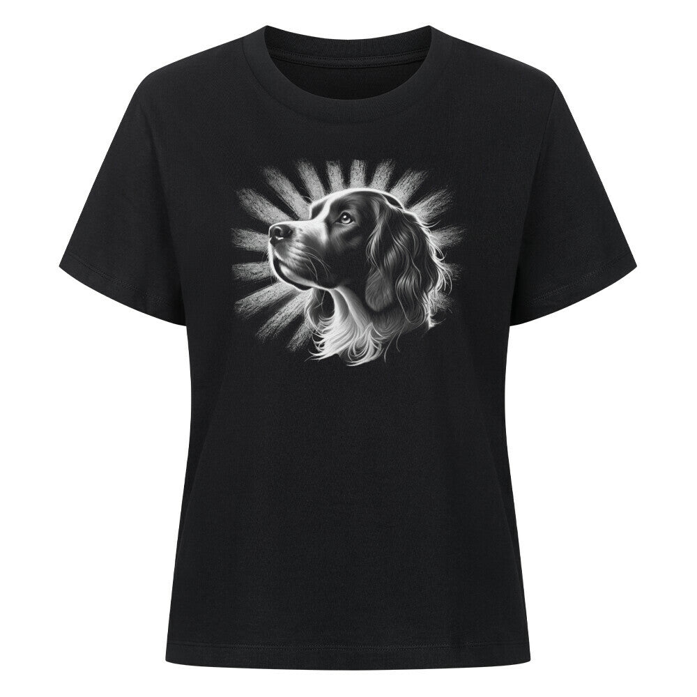 Premium Damen-Shirt "Brittany Spaniel - Shine" Schwarz – hunde-shirt.de